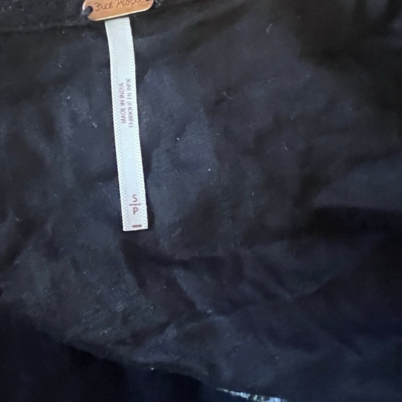 Free People Weila Romper Embroidered Tie Short Sleeve Pockets Black Small - Picture 14 of 14